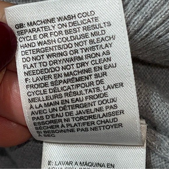 The North Face gray WOOL SWEATER slouchy long Crew Neck Knit Mens Ribbed neutral - Picture 6 of 15